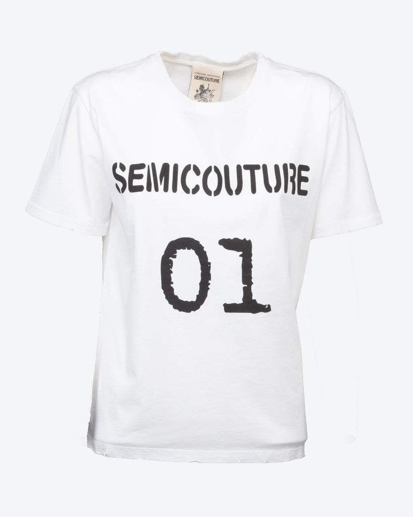 T-shirt stampa logo - SEMICOUTURE | Risvolto.com